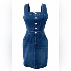 Guess Stretch Denim Button-Front Mini Dress Size L